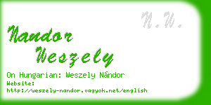 nandor weszely business card