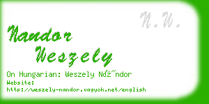 nandor weszely business card